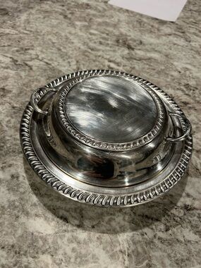 vintage silver-plated covered serving dish